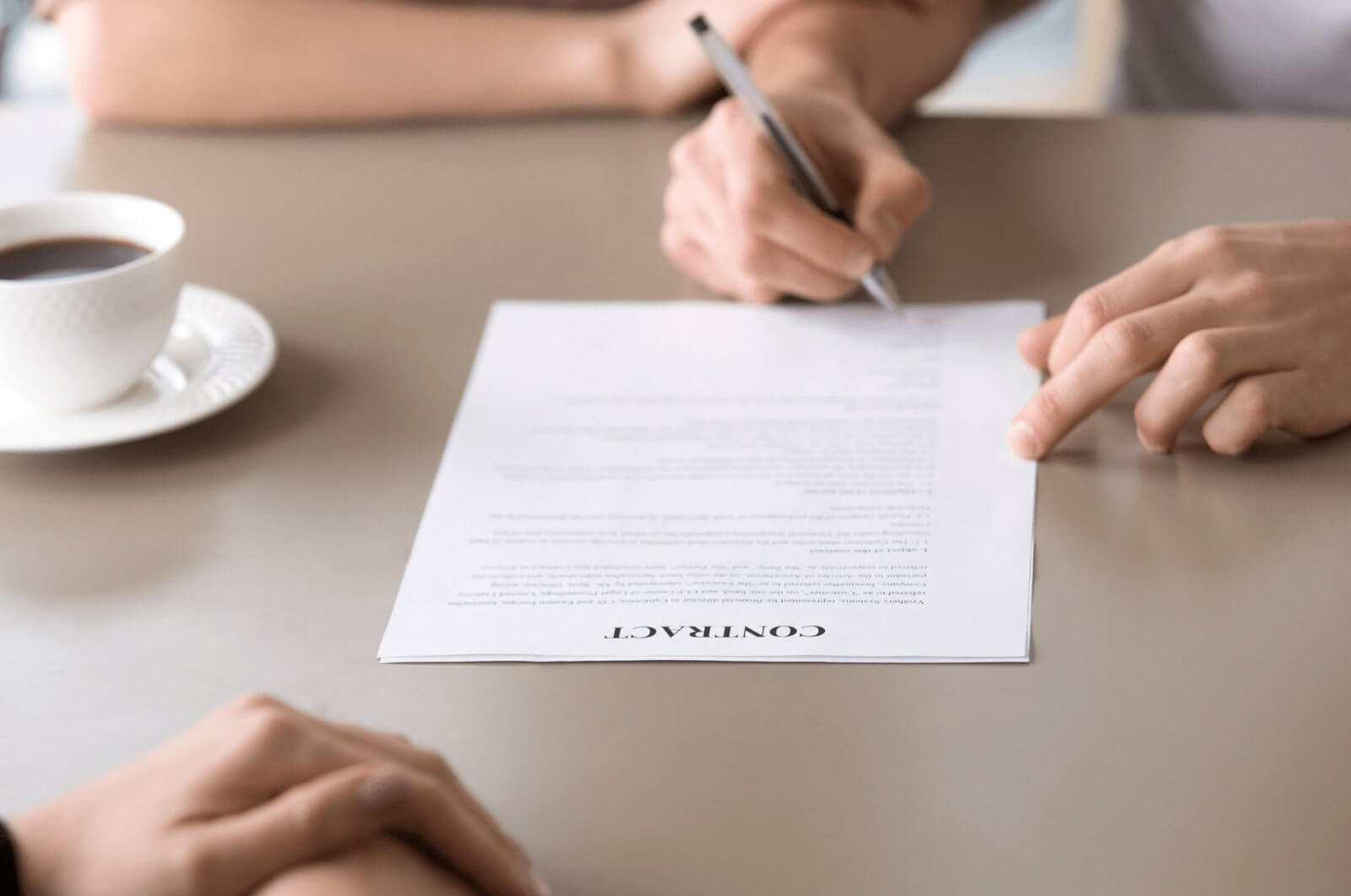 Signing line of credit contract
