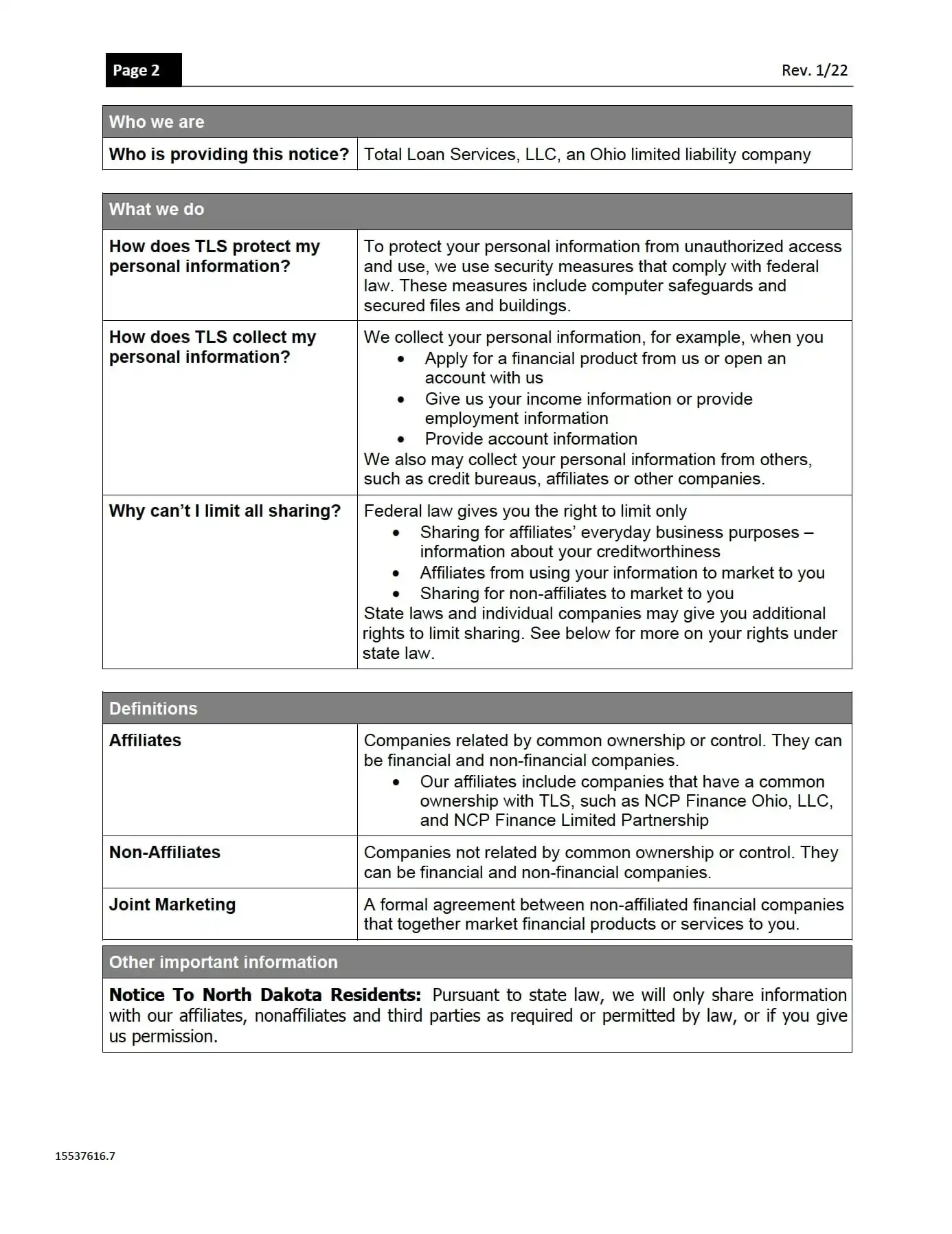 TLS Quill Bank Privacy Policy